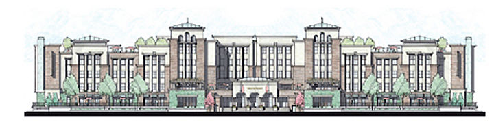 The Grand, a multifamily complex proposed at the former site of McEwen Furniture Galleries